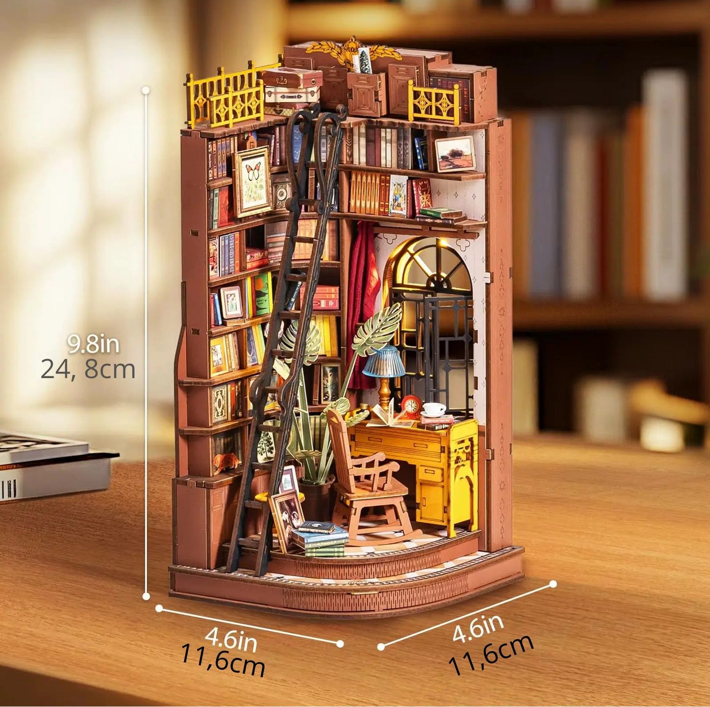 Dimensions du book nook bibliothèque une fois assemblé