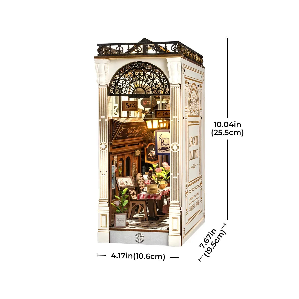 Dimensions du book nook romance 